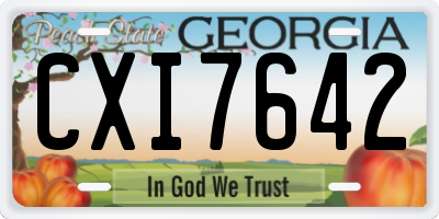 GA license plate CXI7642