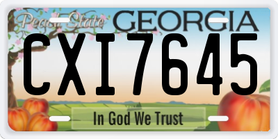 GA license plate CXI7645