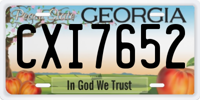 GA license plate CXI7652