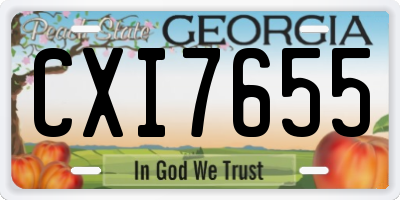 GA license plate CXI7655