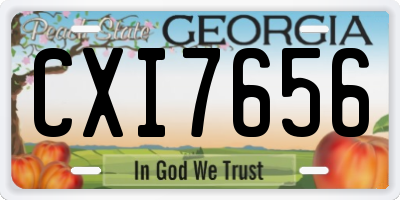 GA license plate CXI7656