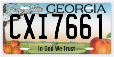 GA license plate CXI7661