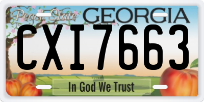 GA license plate CXI7663