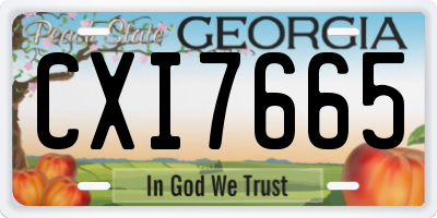 GA license plate CXI7665