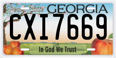 GA license plate CXI7669