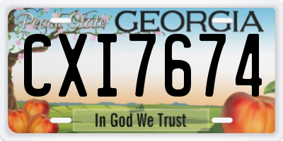 GA license plate CXI7674