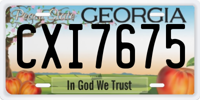GA license plate CXI7675