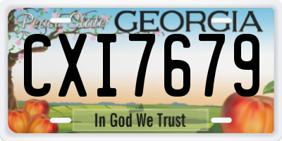 GA license plate CXI7679