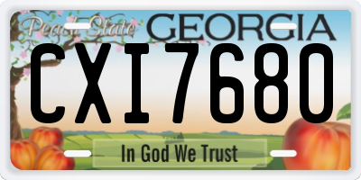 GA license plate CXI7680