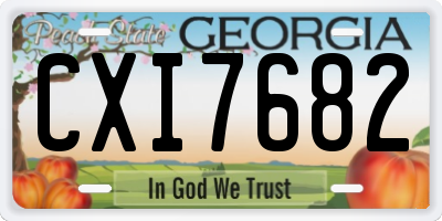 GA license plate CXI7682