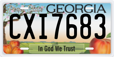 GA license plate CXI7683