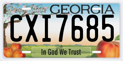 GA license plate CXI7685