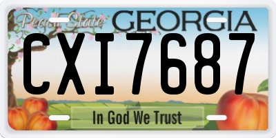 GA license plate CXI7687
