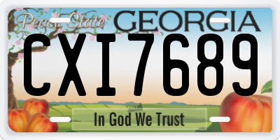 GA license plate CXI7689