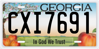 GA license plate CXI7691