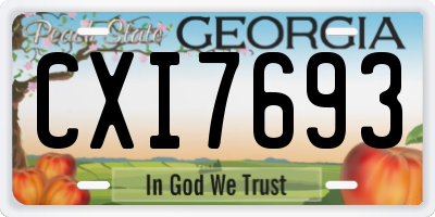 GA license plate CXI7693