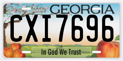 GA license plate CXI7696