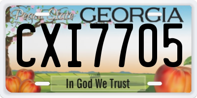 GA license plate CXI7705