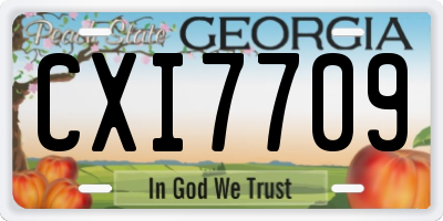 GA license plate CXI7709
