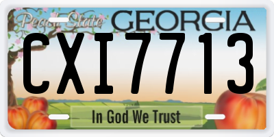GA license plate CXI7713