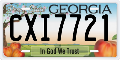 GA license plate CXI7721