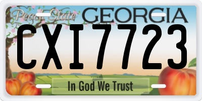 GA license plate CXI7723