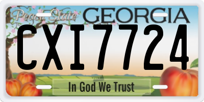 GA license plate CXI7724