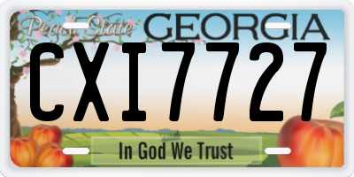 GA license plate CXI7727