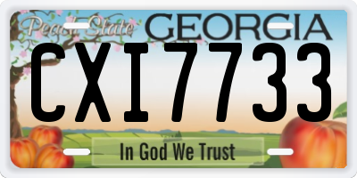 GA license plate CXI7733