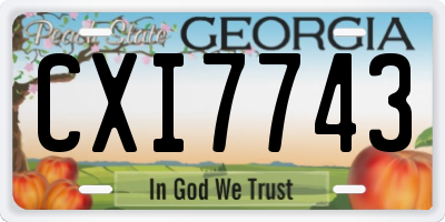 GA license plate CXI7743