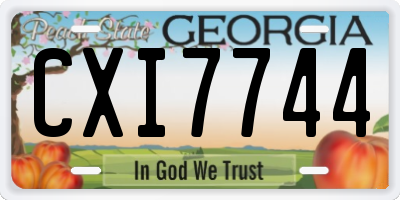 GA license plate CXI7744