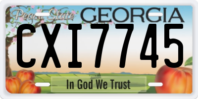 GA license plate CXI7745