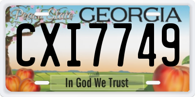 GA license plate CXI7749