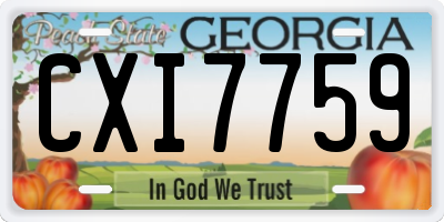 GA license plate CXI7759