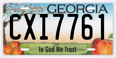 GA license plate CXI7761