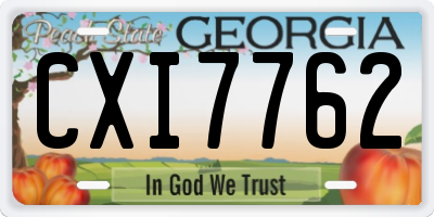 GA license plate CXI7762