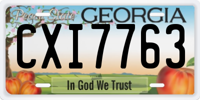 GA license plate CXI7763