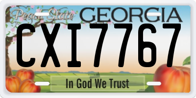 GA license plate CXI7767