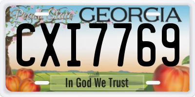 GA license plate CXI7769