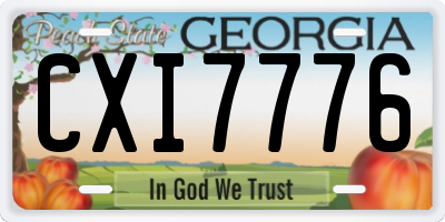GA license plate CXI7776