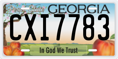 GA license plate CXI7783