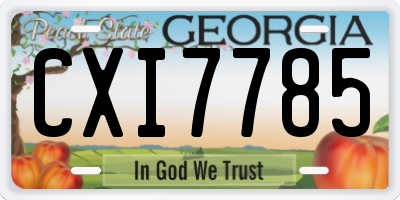 GA license plate CXI7785