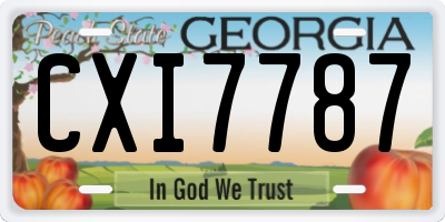 GA license plate CXI7787