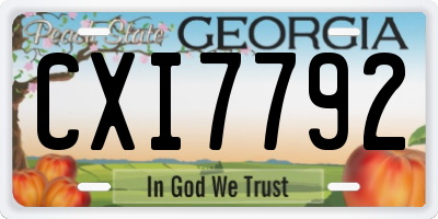 GA license plate CXI7792