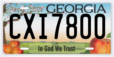 GA license plate CXI7800