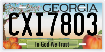 GA license plate CXI7803
