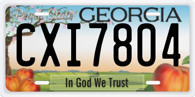 GA license plate CXI7804