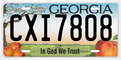 GA license plate CXI7808