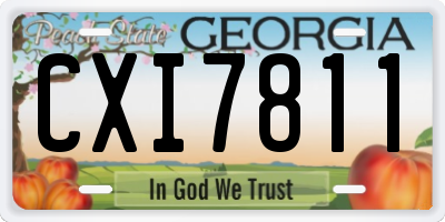 GA license plate CXI7811
