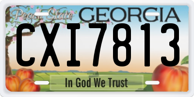 GA license plate CXI7813